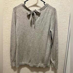Banana Republic Gray Long Sleeve Top with Bow